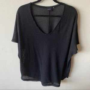 UO Out from Under Knit Black Short Sleeve Top